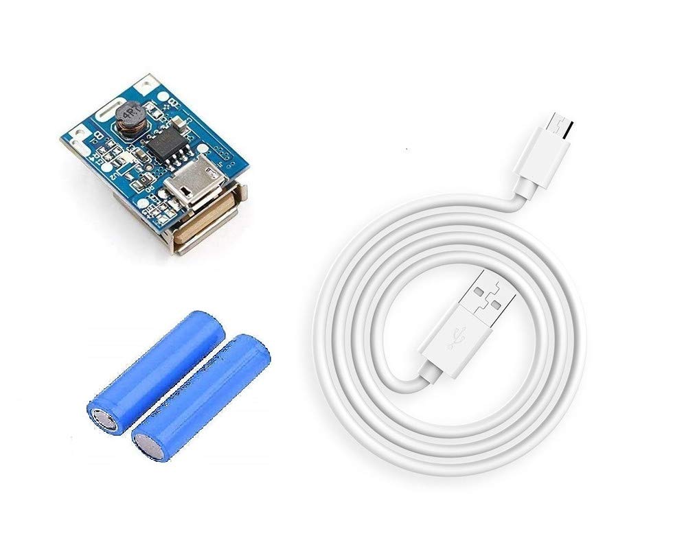 ERH India DC Ultra Small 5V DC Micro USB DIY Powerbank Charging Module Circuit Board Single USB Step Up with Mobile Charging Data Cable and 18650,1200mAh-image-29