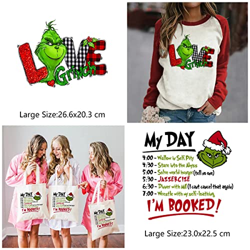 4 Pcs Christmas Iron On Transfers Patches Christmas Iron On Vinyl Appliques Cute Cartoon Design Iron On Decals Stickers Christmas Iron On Transfers Paper For T Shirts Clothing Pillow Diy Decor #TOP6