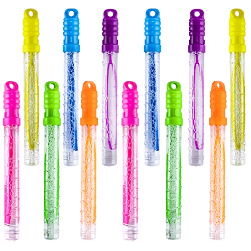 Prextex 12 Packs Big Bubble Wands For Kids - Bulk Summer Toys | Bulk Kids Bubbles Sticks, Birthday Bubbles Party Favors For Kids 4-8 8-12 | 1 Dozen Pack Of Bubbles #TOP1