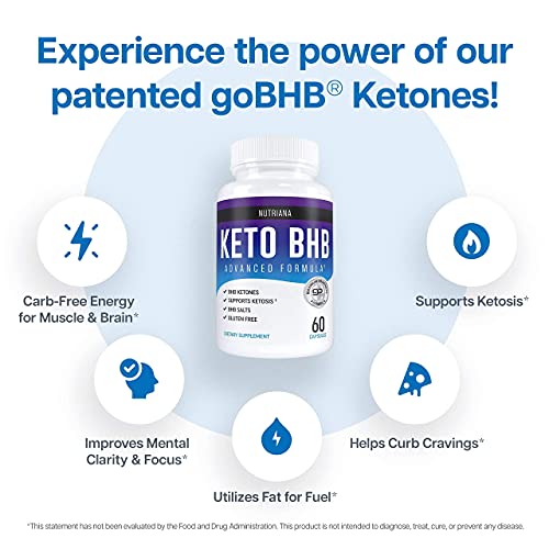 Nutriana Keto Diet Pills for Women and Men - Keto Supplements Bhb for Ketosis - Bhb Salts Exogenous Ketones - 30 Day Supply