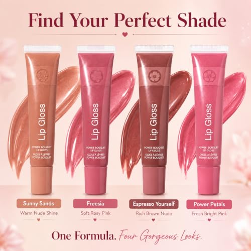 Image of Glass Kiss Lip Gloss Combo Pack of 2 | Korean Hydrating Juicy Jelly Lip Gloss | Non-Sticky High Shine Glass Lips | Moisturizing Gloss for Soft & Plump Lips | Long Lasting, SUNNY SANDS + FREESIA