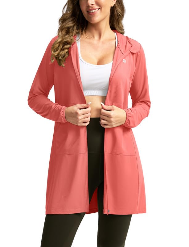 Women's UPF 50+ Swim Cover Up Sun Protection Hoodie Long Jacket SPF Lightweight Beach Cover Ups for Women-image-34