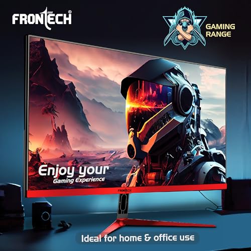 Image of FRONTECH Gaming 24 Inch LED Monitor| Refresh Rate 180Hz, IPS Panel | Full HD 1080p, Bezel Less Design | HDMI & VGA Ports (MON-0075, Black & Red)