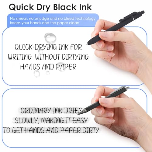 Image of Gel Pens, 6PCS 0.5mm Black Ink Fine Point Pens, Cute Office School Supplies | Anniversary Birthday Gifts for Men Women, Quick Dry Smooth Writing Pens For Journaling, Nurse Aesthetic Pen, Elegant Black