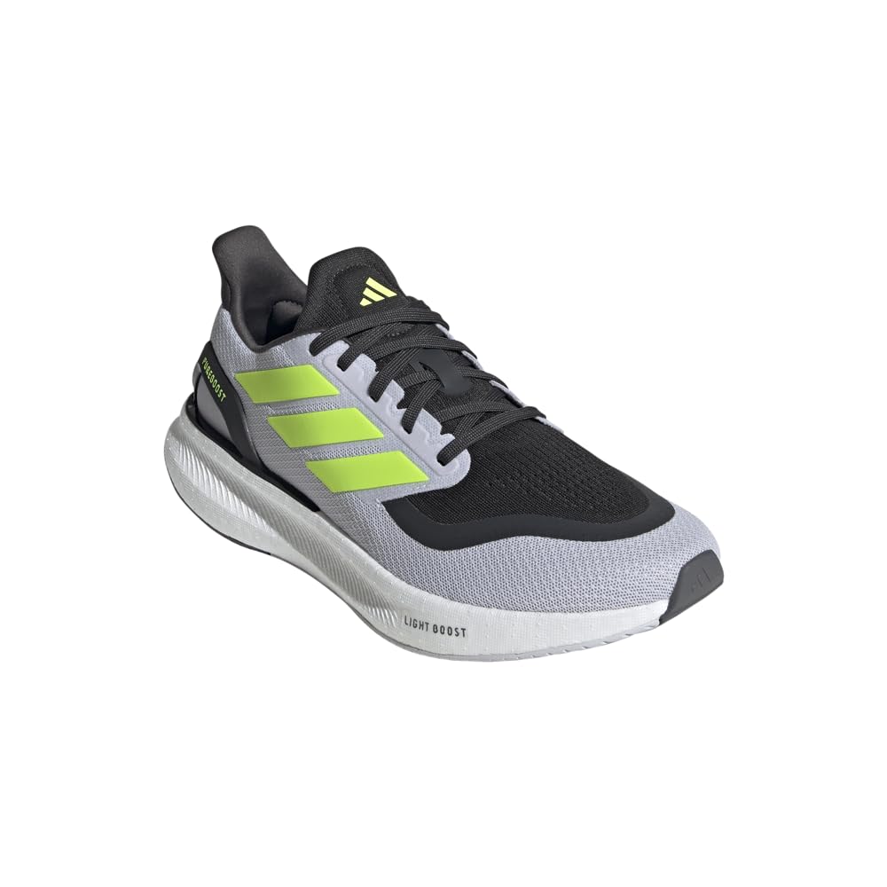 Adidas Men's Pureboost 5 Running Sneaker, Dash Grey/Lucid Lemon/Carbon, 11.5