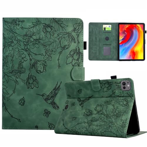 Étui pour iPad mini 1 2 3 4 5 vert foncé en cuir à motif avec rabat intelligent