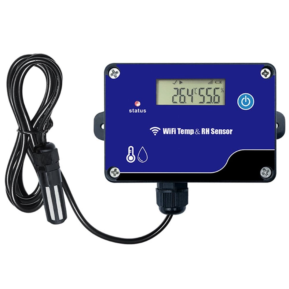 Sensor de Temperatura y Humedad WiFi -WiFi501B con Alarma de Sobrelímite y Transmisión WiFi para Invernaderos.
