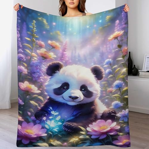 Couverture polaire panda 180x200 en flannel douce pour canapé - 2