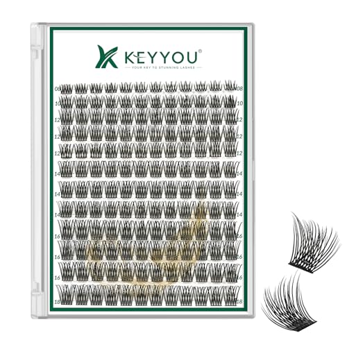 Image of KEYYOU Lash Clusters Air Touch D Curl Natural Individual Lashes 8-18mm Mix