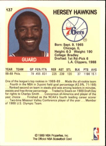 Amazon.com: 1989 Hoops Basketball Rookie Card (1989-90) #137