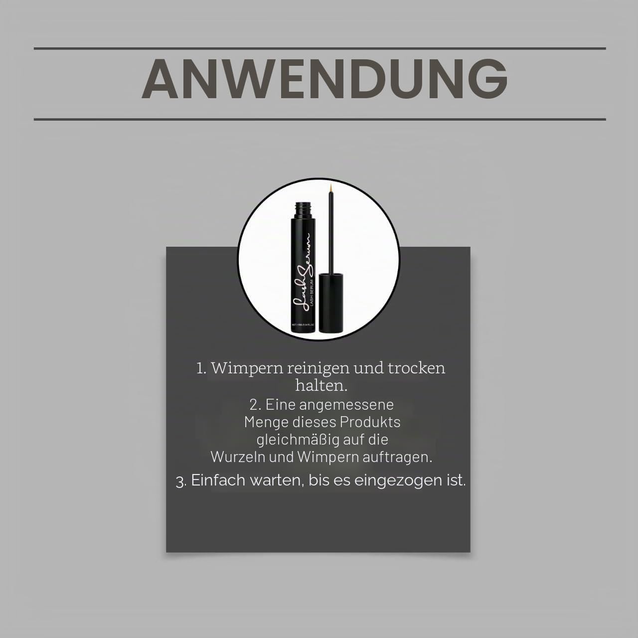Sinsnlashes Wimpernserum – pflegendes Serum für längere, dichtere Wimpern, speziell für feine und spärliche Wimpern, 95% natürliche Inhaltsstoffe, ohne Hormone und Parfüm