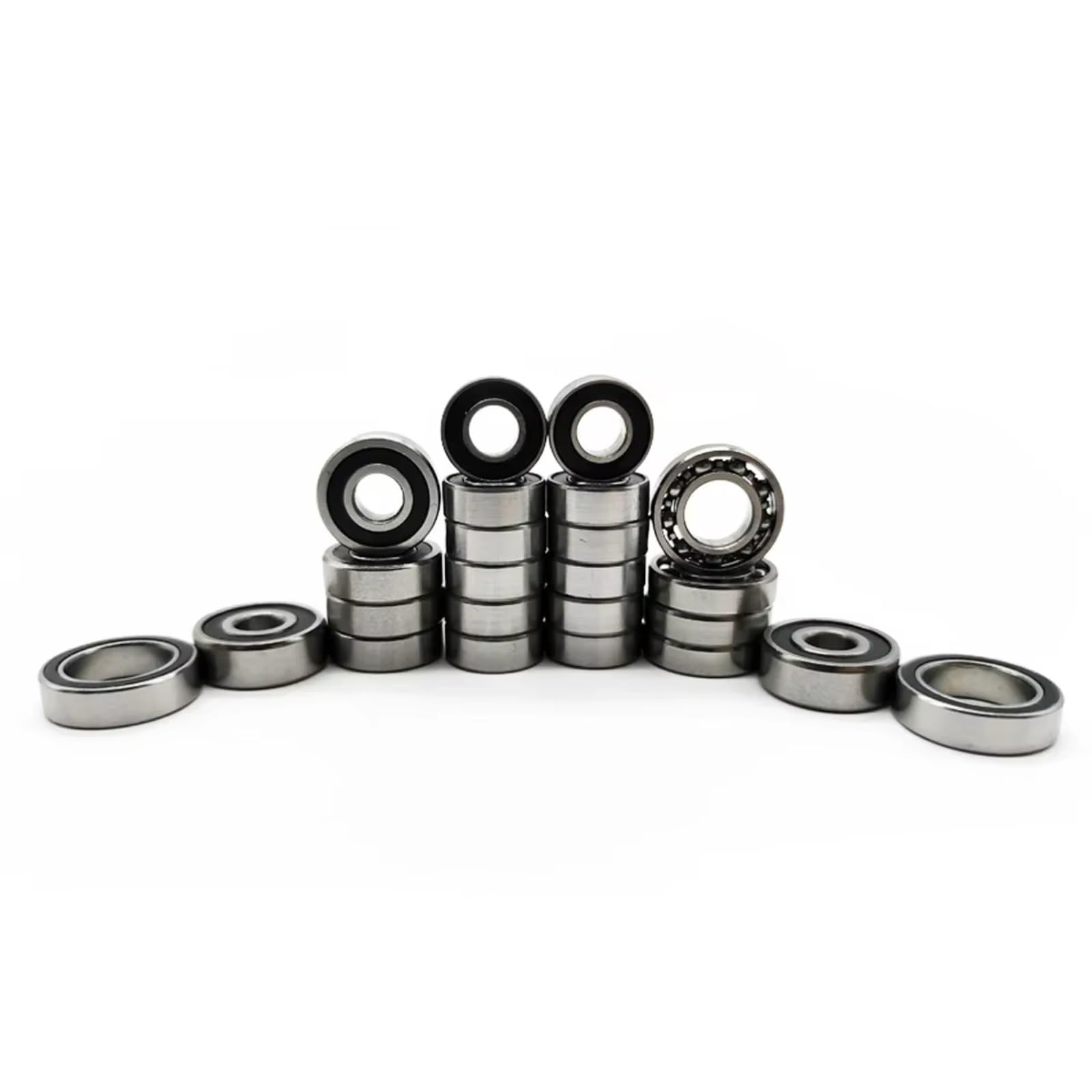 Für Axial Für SCX10 III 1/10 24 Teiliges Vorgefettetes Kugellager Set Vorder Hinterachse AR45 Portalachse Schwarz Gummigedichtet RC Car Teile RC Lagerteile