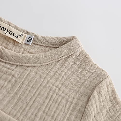 Ashmyova Boys Cotton Linen Shirt Toddler Boys Pocket Button Short Sleeve T Shirt Tees Tops4