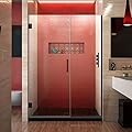 DreamLine Unidoor Plus 47 1/2 - 48 in. W x 72 in. H Frameless Hinged Shower Door in Satin Black, SHDR-244757210-09