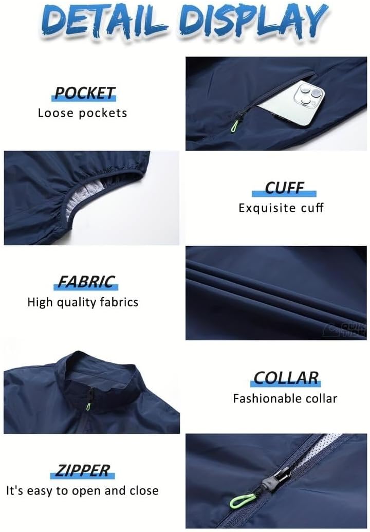 Jacket with Fans for Cooling,Men's 360° Air Cooling Fan Vest–9-Blade, 3-Speed, 13H Wearable AC for Outdoor Use