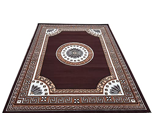 Image of Soft Thick Washable Rugs for Home Decor Living Room 6x8 Feet (180 x 235 Cm) Brown Color