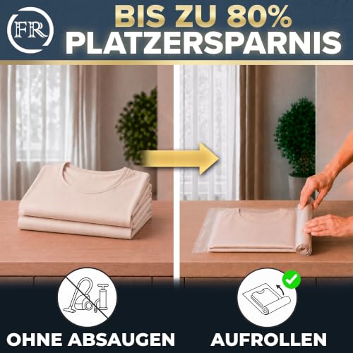 10x Vakuumbeutel für Kleidung Reise (Rollen) I Vakuumierbeutel I Gr. S+M+L – Ansicht 2