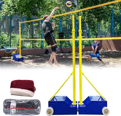 Postes De Voleibol/Bádminton, Soporte De Voleibol Portátil Para Exteriores, Altura Ajustable De 1,55 M a 2,1 M, Poste De Bádminton Portátil, Resistente, Para Adultos, Jóvenes Y Estadios Escolares