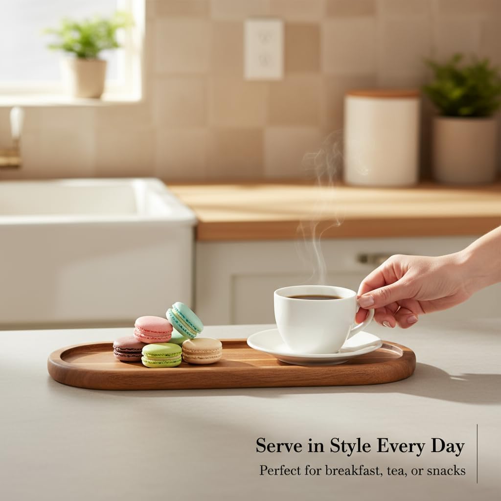 Wooden Decorative Trays 1PCS Farmhouse Wood Tray Bathroom Vanity Bathroom Counter Wood Trays Home Rustic Decor Trays, Bathroom Tray Countertop, Wooden Trays for Decor Vanity Trays - Image 6