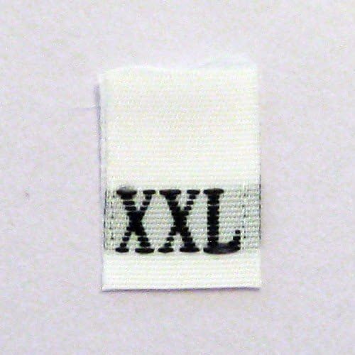 XXL (Extra Extra Large) Clothing Size Labels (Package of 100)