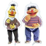 Toyland® Set of 2 Sesame Street Bert and Ernie Foil Balloons - Bert (81 cm) and Ernie (71 cm) - Children's Party Decorations