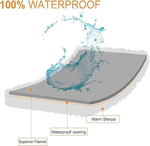 Miniatura 3 de Manta impermeable para perro para cama, sofá, automóvil, manta súper suave y cálida para perros pequeños y gatos, manta de forro polar sherpa,
