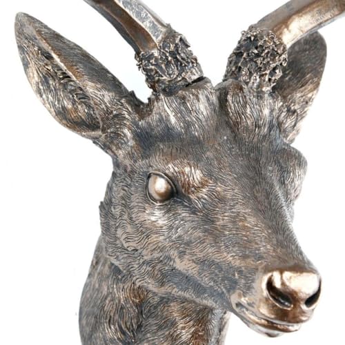Geweih Hirschgeweih 30x18x40cm bronze Kunststoff 10Ender Hirschkopf Wanddeko