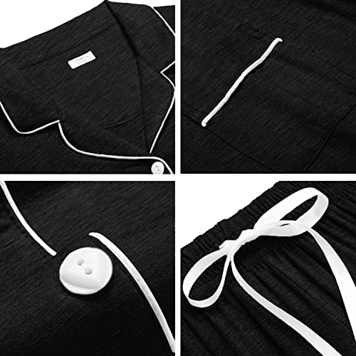 Image of SWOMOG Womens Button Down Pajamas Set Short Sleeve Sleepwear Bride Soft Pj Lounge Sets XS-3XL