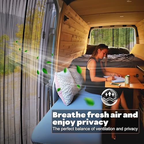 XCBYT Van Bug Screen | Magnetic Bug Screen for Van Sliding Door Camping | Van Life Essentials | Fits Mercedes Sprinter & Other Camper Vans (83” H x 59” W) by XCBYT - Image 4