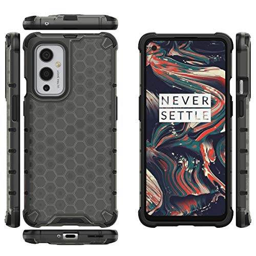 Image of Glasgow | for OnePlus 9 Honeycomb Pattern Back Case Cover for OnePlus 9 - Black