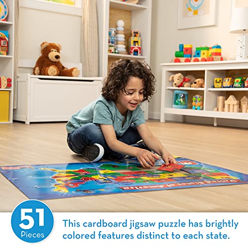 Melissa & Doug Usa Map Floor Puzzle (51 Pcs, 2 X 3 Feet), Multi #TOP1