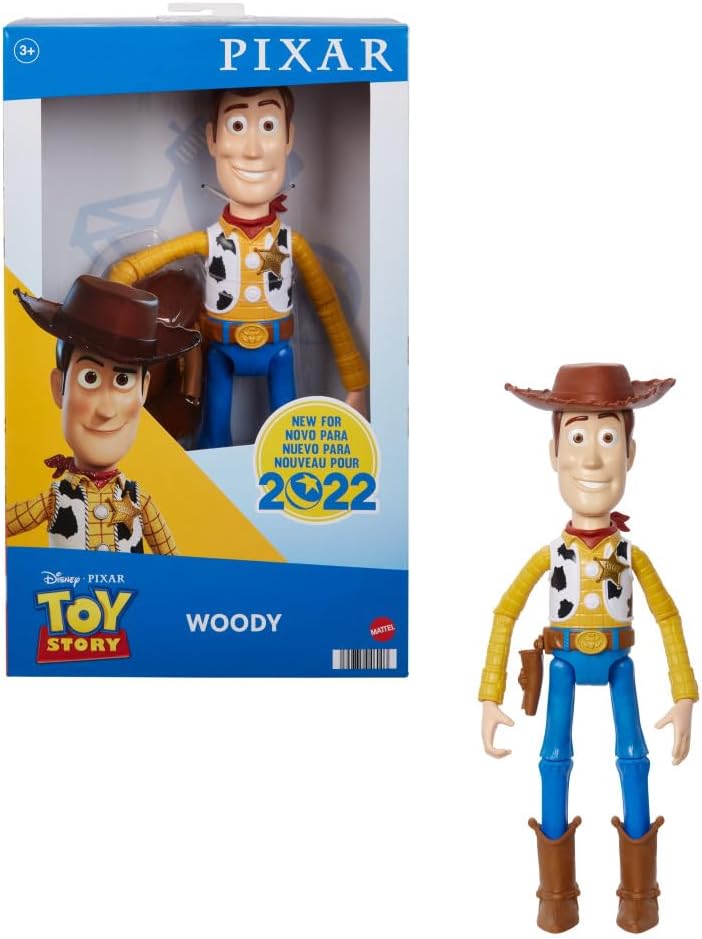 Disney and Pixar Toy Story Large Action Figure, Posable Woody Collectible in Signature Sheriff Look with Removable Hat, 12-inch Scale