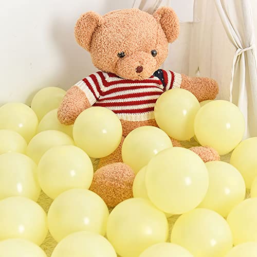 Image of 12 Inch Pastel Yellow Balloons, 50 Pcs Latex Helium Macaron Balloons for Kid's Birthday Party, Baby Shower, Wedding, Graduate Party Decorations