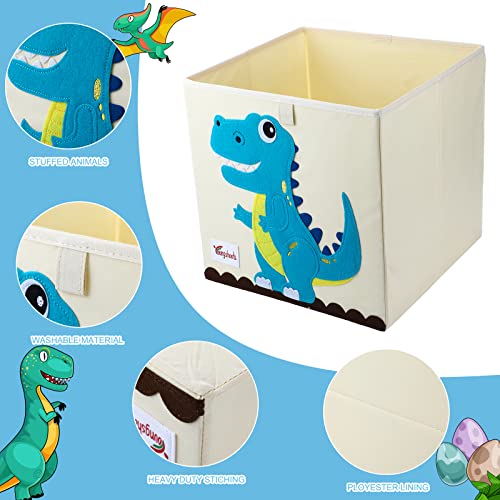 Kacctyen 6 Pcs 13 Inch Foldable Dinosaur Toy Storage Cubes Animal Organizer Bins Fabric Toy Box Chest Basket Container For Toddlers Kids Boys And Girls Nursery Playroom #TOP2
