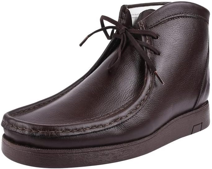 LIBERTYZENO Mens Moccasin Toe Desert Boots Genuine Leather Adults Lace Up Casual Chukka Boot Shoes for Easter Gift - Image 2