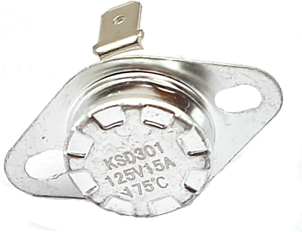 Dryer High-Limit Thermostat Ceramic Temperature Switch Thermal Fuse KSD301 15A 250V 175DegreeC Degrees Thermostat Normally Closed 120V-250V