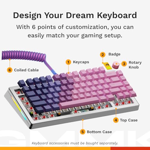 Image of Glorious Gaming - GMMK 3 PRO HE: Rapid Trigger Keyboard, Hall Effect, Custom Modular Aluminum Body, 8K Polling Rate, Hotswap MX & Magnetic Switches, Modular Gasket System, ANSI 75% Tenkeyless (Silver)