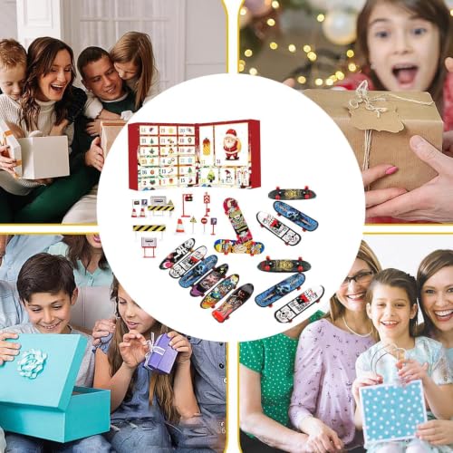 Calendrier de l'Avent de Noël Fingerboard avec panneaux de signalisation – vue 4