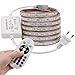 XUNATA 2M LED RGB Strip,AC 220V 230V IP65 Wasserdicht Mehrfarbig Ersetzen SMD 5050 60leds/m LED Lichtband mit 24 Tasten IR-Fernbedienung für Bar Decke Counter Cabinet Weihnachten Party Dekoration (2M)