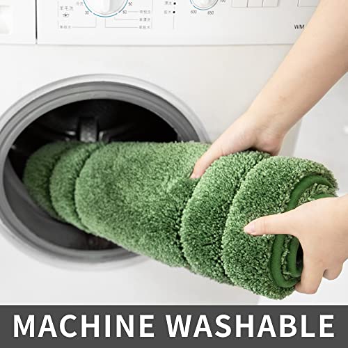 COSY HOMEER Extra Thick Bath Linen Sets Rugs for Bathroom - Anti-Slip Bath Mats Soft Plush 100% Strong Polyester Mat Living Room Bedroom Water Absorbent(Green,24x48 - Inches) by COSY HOMEER - Image 6