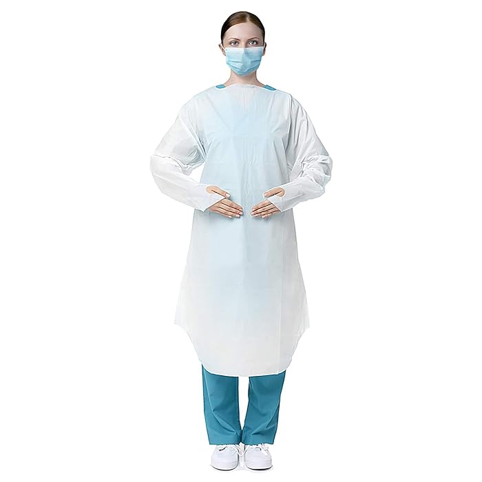 Buy AMZ Disposable Gowns 45" Long. Pack of 10 White Adult Isolation