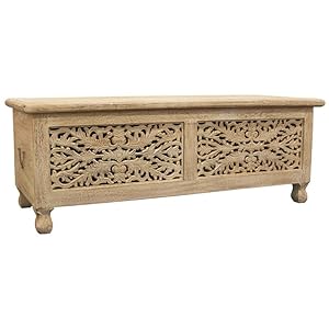 Moti Carter Solid Wood Storage Chest in Ivory