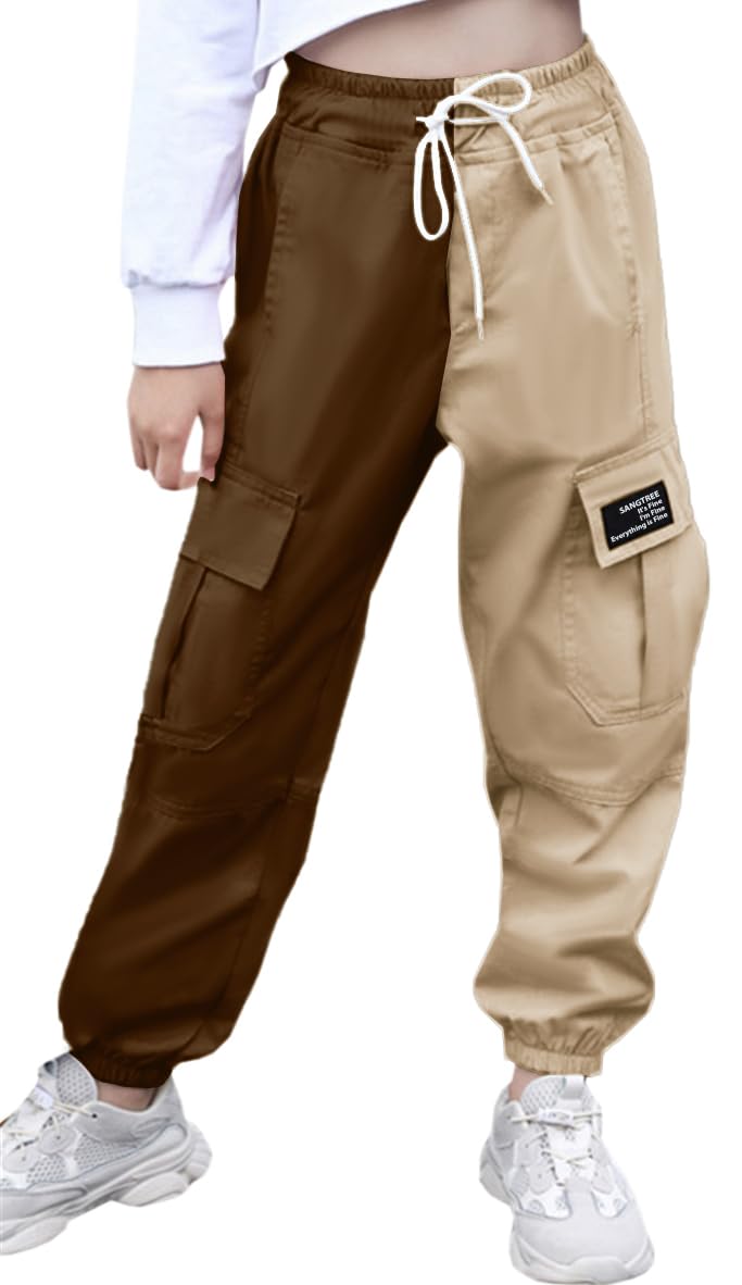SANGTREE Girls &amp; Womens Drawstring Cargo Jogger Pants,3 Years - Women 3XL