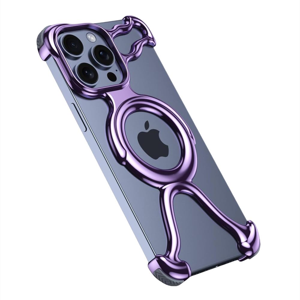 Coque iPhone 15 Pro Max violette ajourée pour un usage quotidien fluide