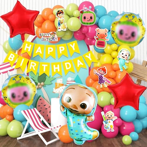 Image of Rozi Decoration Coco Theme Happy Birthday Decoration Items with Coco Cutouts Set of 65 Pcs Theme Birthday Party Decorations 2nd Birthday | Cartoon Birthday Theme Decoration