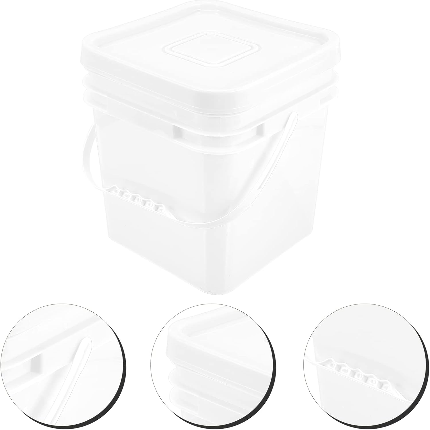 LUOZZY 10L Laundry Detergent Container with Lids Refillable Powder Bucket Resuable Storage Bucket, White
