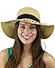 C.C Women's Paper Weaved Crushable Beach Embroidered Quote Floppy Brim Sun Hat, Hello Sunshine
