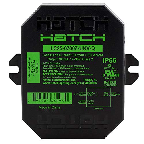 Image of Hatch LC25-0700Z-UNV-Q Constant Current Dimmable LED Driver, 12-36Vdc, 120-277V