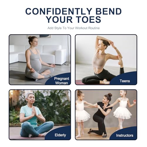 Image of 3 /6 Pairs Pilates Socks for Women,Grip Yoga Socks Non Slip for US Sizes 6.5-10