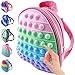 LHYT, zaino pop it scuola, Borse a tracolla Sensoriali, Borsa per Giocattoli Sensoriali Fidget, con Fossetta semplice, Zainetti per bambini ​Borse a Zaino Daypack Schoolo Bag (pink)
